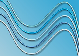gradient light blue background with tubular wavy lines - abstract vector graphics - ideal as a presentation base, card, sublimation, scrapbooking