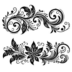 elegant decorative floral ornament vectors