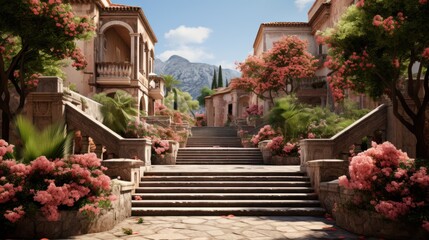 Fototapeta premium staircase in the garden