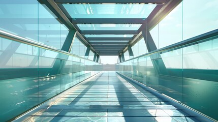 Bridge with glass sides and floor, providing a full view &acirc;&euro;&ldquo; Transparent crossing.