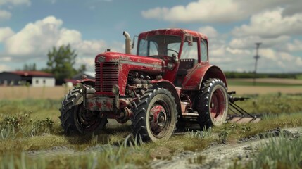 An antique tractor show on a farm, celebrating agricultural history.