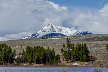 snowy mountains in Yellowstone National Park
