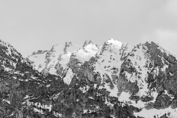 snowy mountains in Yellowstone National Park