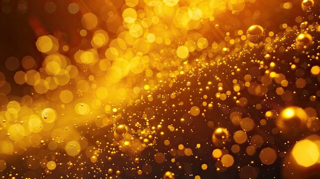 Gold nanoparticles shining brilliantly in microscopic magnification.