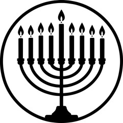 hanukkah menorah with candles