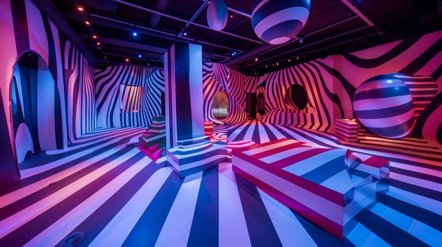 A museum of illusions offers gravity-defying installations that bend reality, giving visitors a mind-bending experience.
