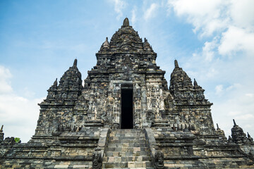 Sewu temple at Prambanan archaeology site in Yogyakarta, Indonesia. Candi Sewu is the second...