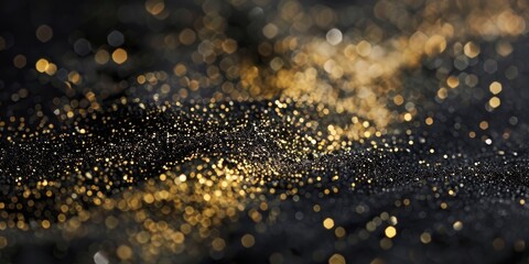 gold glitter on dark background
