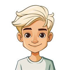 Obraz premium young man with blonde hair . png . clip art . vector cartoon art style . remove background 