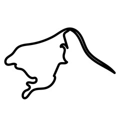 Damietta map line illustration 