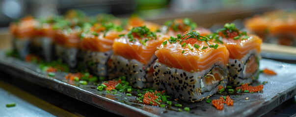 Fresh Sushi Close-Up Shot