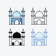 Crescent Moon icons vector stock illustration