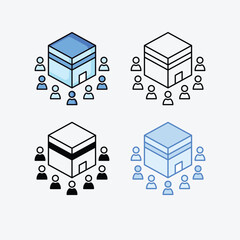 Kaaba icons vector stock illustration