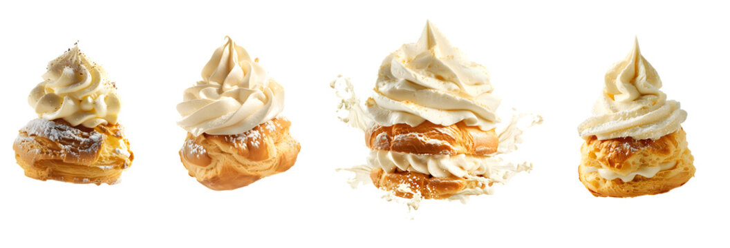 Delicious pastry with rich whipped cream topping