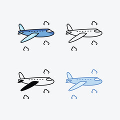 Plane icons vector stock illustration