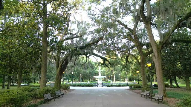 Forsyth Park Fountain North View 4K
