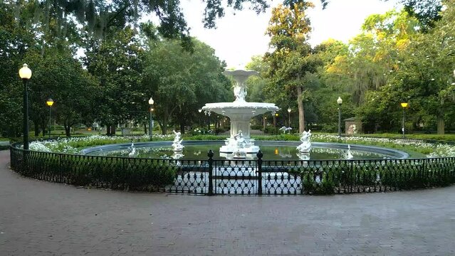 Forsyth Park Fountain North View Full 4K