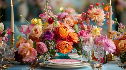 Fototapeta premium 結婚式のテーブルセッティング