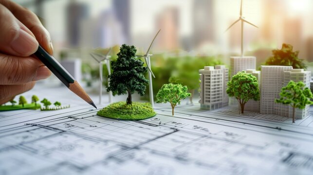 Sustainable Urban Planning Concept, Generative AI