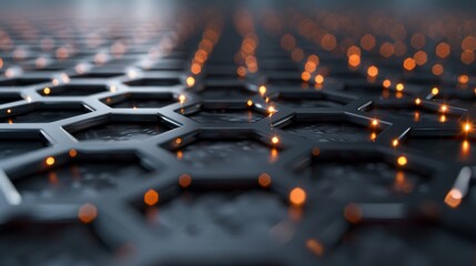 Fototapeta premium Vibrant Hexagonal Array: 3D Illustration with Depth and Natural Lighting