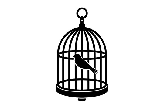 recommend clip art: bird cage silhouette vector illustration