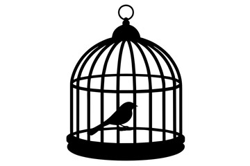 bird cage silhouette vector illustration