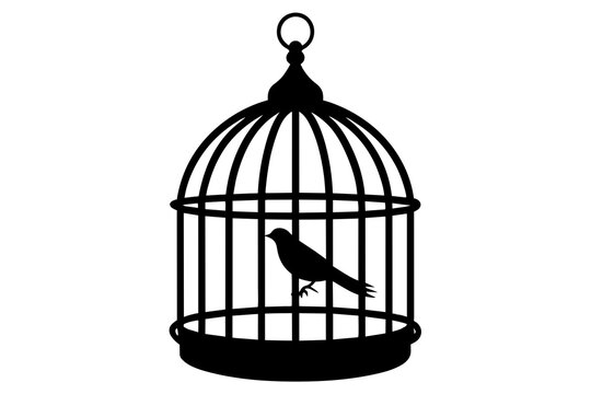 recommend clip art: bird cage silhouette vector illustration