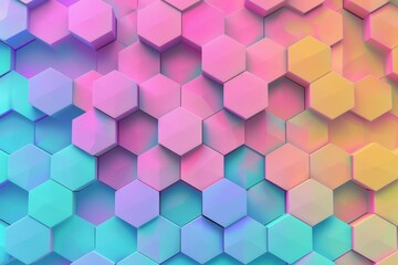 Vibrant 3D Hexagon Gradient Background for Modern Designs