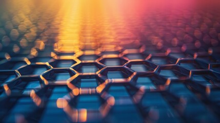 Illuminated Hexagonal Grid with Soft Gradient Colors