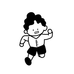 Cute Cartoon Kid Running Vector Illustration | Minimalist Style