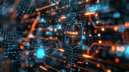 Obraz premium High-Tech Digital Circuit Board, Generative AI