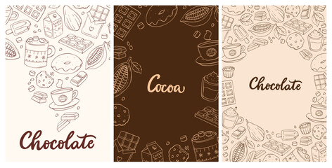 chocolate and cocoa templates, cards, posters, banners, prints, decor, etc. EPS 10