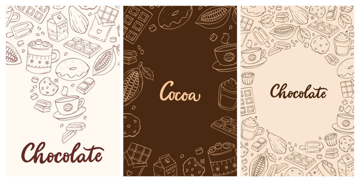 chocolate and cocoa templates, cards, posters, banners, prints, decor, etc. EPS 10