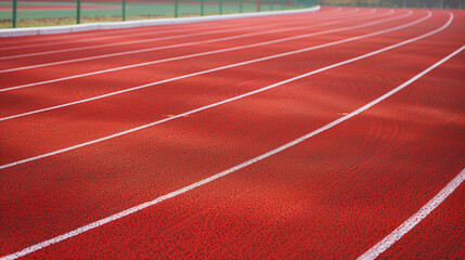 running track in the field, Close-up of Vibrant Running Track