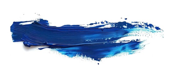Beautiful blue brush stroke paint isolated on white background․