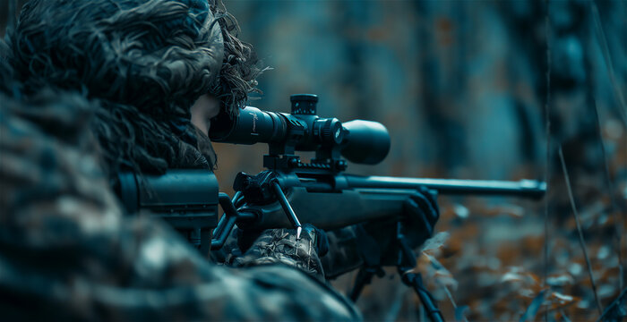 FPV view of sniper soldier.