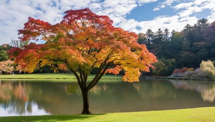 japanese maple tree in autumn with vivid colors