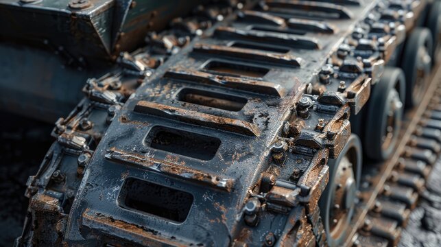 Detailed view of tank treads