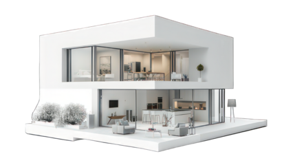 Modern appartment isolated on white created with Generative AI