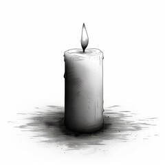 Tranquil Solitude: Flickering Candle Illustration