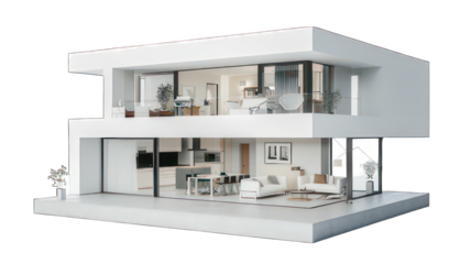 Modern appartment isolated on white created with Generative AI