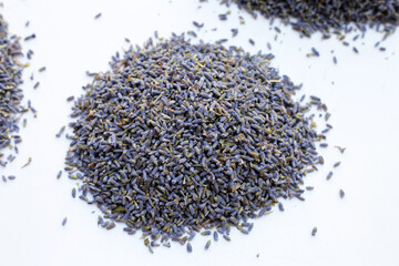 Dried lavender buds for brewing a herbal tea