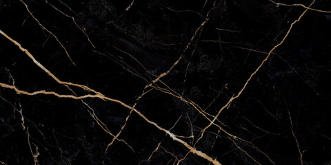 Black marble texture as background with golden veins