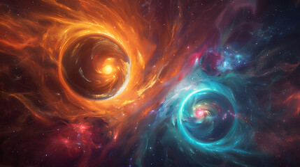 A spiral galaxy with a bright yellow star in the center