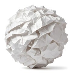 A crumpled white paper ball