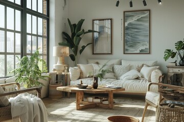 Cozy living room with natural light and modern decor