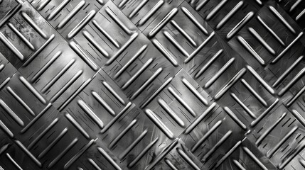 Fototapeta premium Metal Texture with Diamond Plate Pattern, Generative AI
