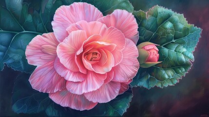 Obraz premium Blossom of the Pink Begonia