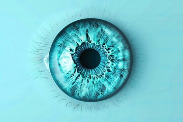 Highresolution image showcasing the intricate patterns of a human iris with vivid colors