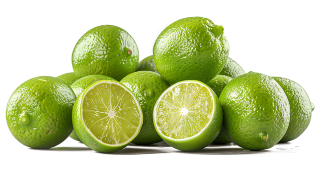 Fresh limes stacked on top of each other in a neat arrangement